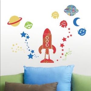 Once Upon A Wall Rocketship Adhesive Wall Art